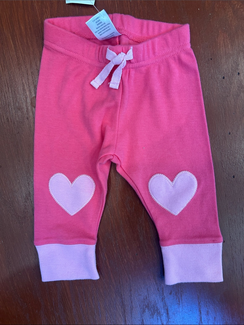 Gymboree Hot Pink Leggings with Light Pink Heart Knee Patches